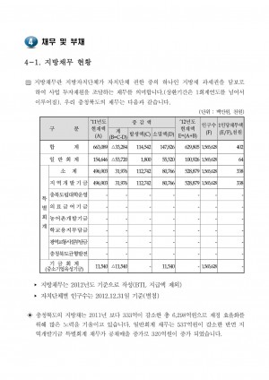 2013 재정공시 - 4. 채무/부채